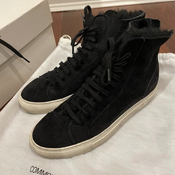 Common Projects Shearling Suede High-top Sneakers - Picture 3 of 6